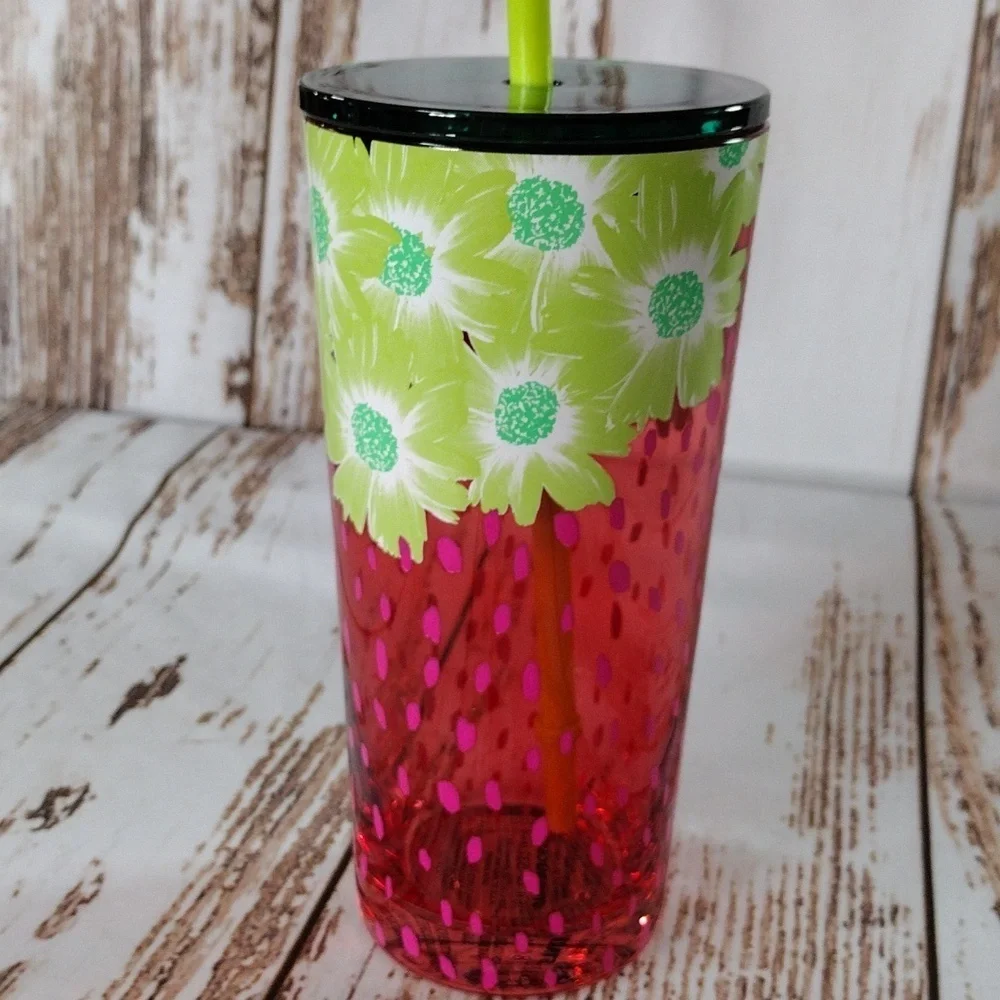 Starbucks Summer 2022‎ Floral Strawberry 18 oz Cold Cup